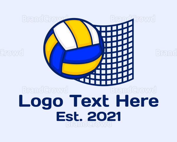 Volleyball Sports Net Logo