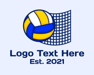 Volleyball Player - Volleyball Sports Net logo design
