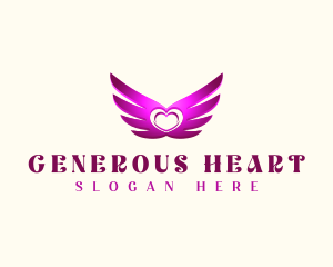 Love Wings Heart logo design