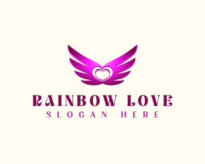 Love Wings Heart logo design