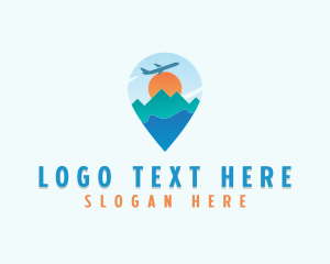 Navigation - Airplane Travel Location Pin logo design