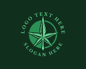 Green - Natural Marijuana Leaf logo design