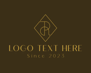 Letter R - Diamond Elegant Hotel logo design
