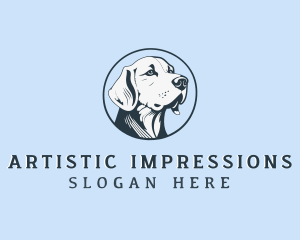 Vintage Labrador Dog logo design