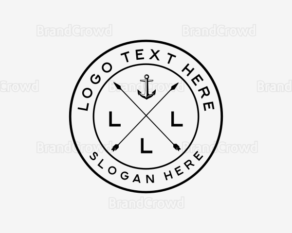 Hipster Anchor Cross Arrow Logo