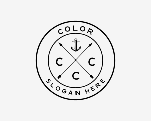 Hipster Anchor Cross Arrow Logo