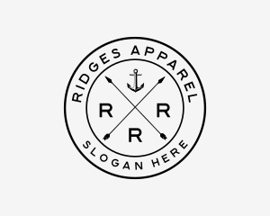 Hipster Anchor Cross Arrow logo design