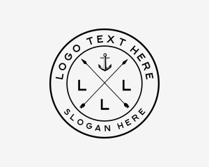 Hipster Anchor Cross Arrow Logo