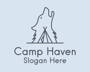 Tent - Wolf Camp Tent logo design