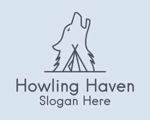 Howling - Wolf Camp Tent logo design