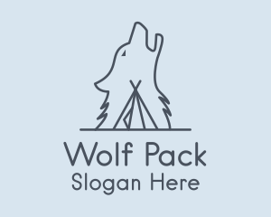 Wolf - Wolf Camp Tent logo design