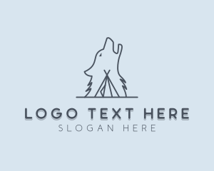 Animal - Wolf Camp Tent logo design