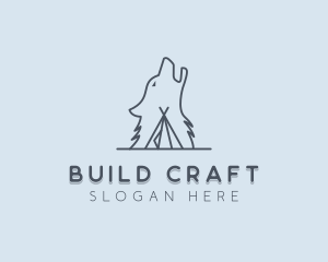 Wolf Camp Tent logo design