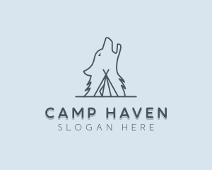 Wolf Camp Tent logo design