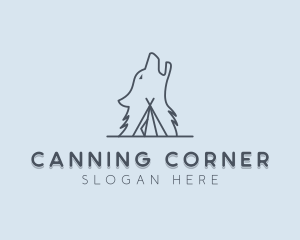 Wolf Camp Tent logo design