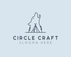 Wolf Camp Tent logo design