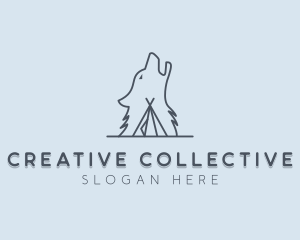 Wolf Camp Tent logo design