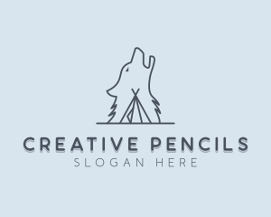 Wolf Camp Tent logo design