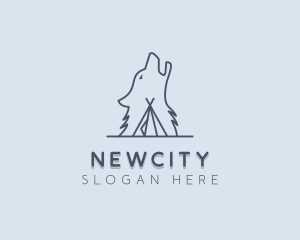 Wolf Camp Tent logo design