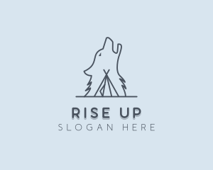 Wolf Camp Tent logo design