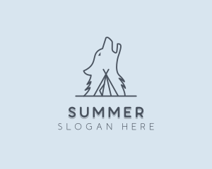 Wolf Camp Tent logo design