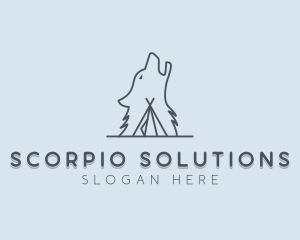 Wolf Camp Tent logo design