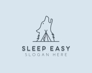 Wolf Camp Tent logo design