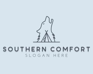 Wolf Camp Tent logo design