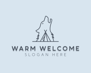 Wolf Camp Tent logo design