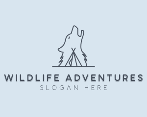 Wolf Camp Tent logo design