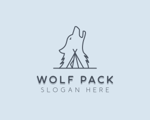 Wolf Camp Tent logo design