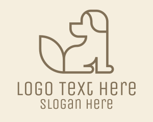 Pup - Brown Dog Monoline logo design