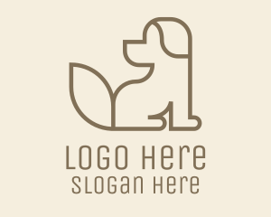 Puppy - Brown Dog Monoline logo design