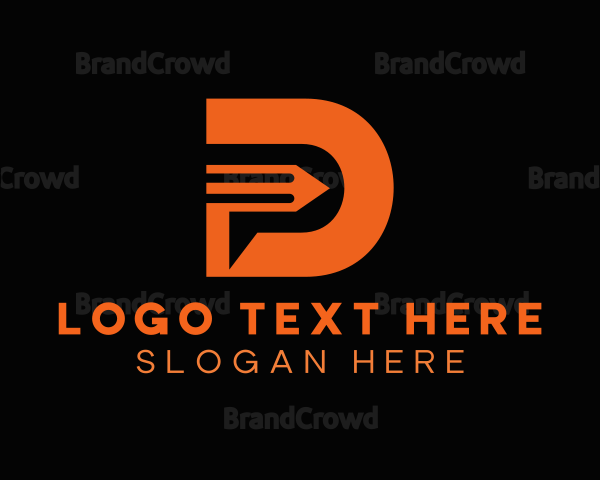 Pencil Letter D Logo