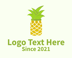 Healthy Food - Pineapple Jar Decoration logo design