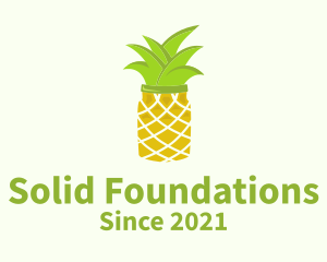 Tropical - Pineapple Jar Decoration logo design