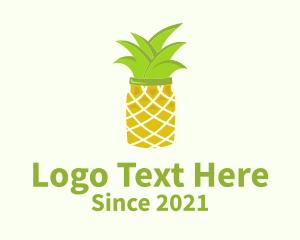 Healthy - Pineapple Jar Decoration logo design