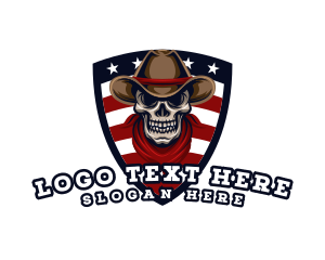 Mascot - Skull Cowboy Scarf logo design