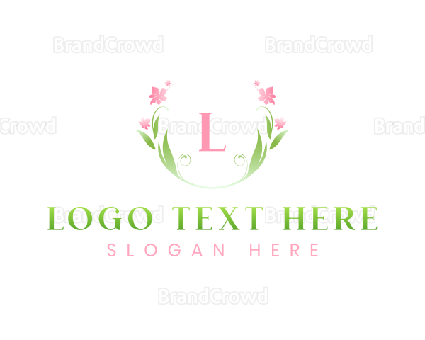 Stylish Flower Brand Wreath Logo