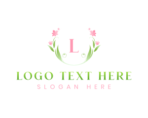 Stylish Flower Brand Wreath Logo