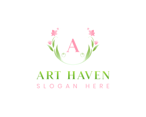 Stylish Flower Brand Wreath logo design