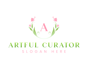 Stylish Flower Brand Wreath logo design