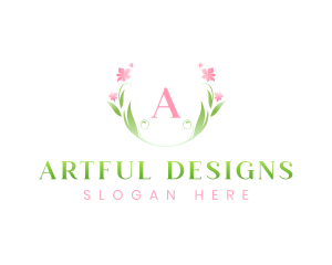 Stylish Flower Brand Wreath logo design