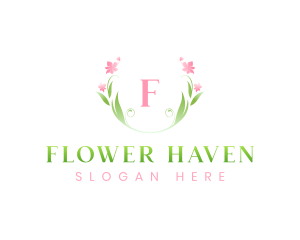 Stylish Flower Brand Wreath logo design