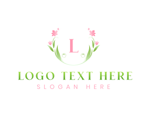 Deluxe - Stylish Flower Brand Wreath logo design
