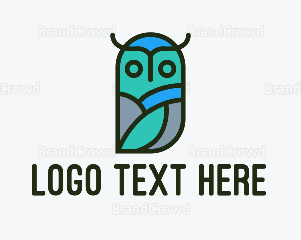 Multicolor Owl Bird Logo