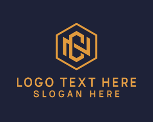 Luxurious - Golden Hexagon Finance Letter NC logo design