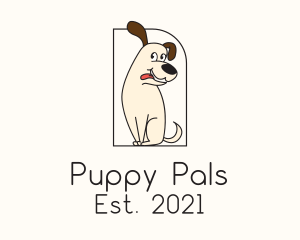 Cute Happy Puppy  logo design