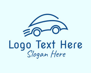 Auto Garage - Blue Line Art Car logo design