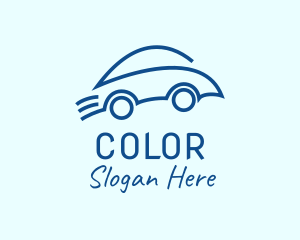 Auto Garage - Blue Line Art Car logo design